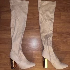 Knee high heel boots